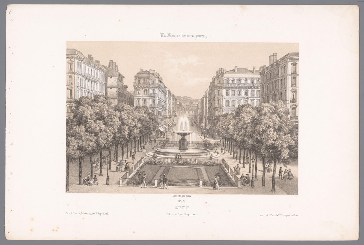 Vue de la Place et de la Rue Impériale à Lyon - Isodore Laurent Deroy
