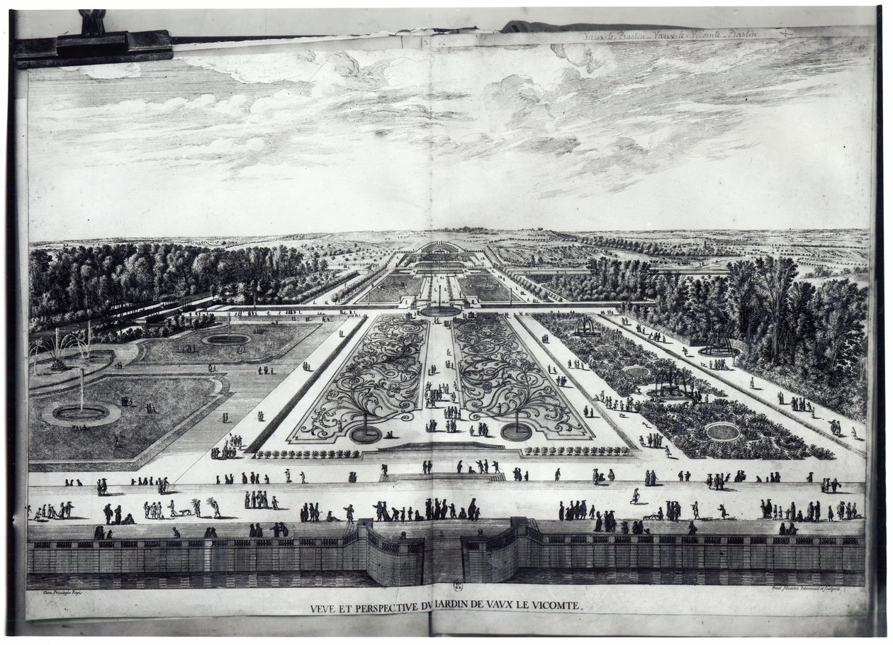 Vue en perspective du jardin de Vaux-le-Vicomte - Israël Silvestre the Younger