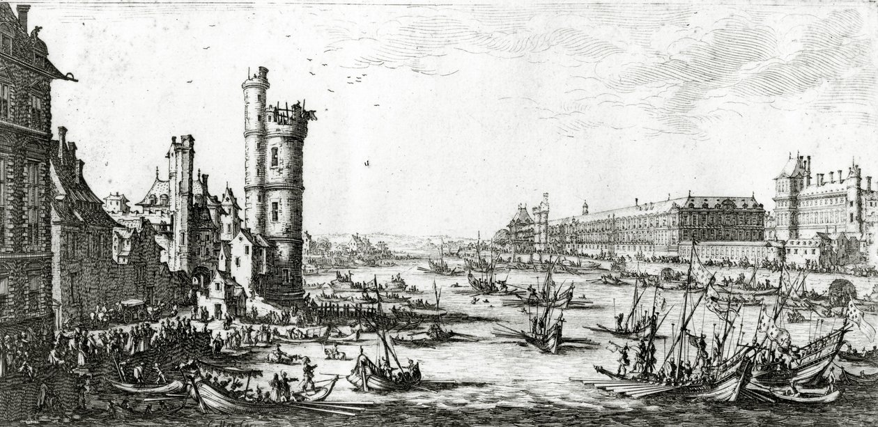 Le Palais du Louvre et la Tour de Nesle, gravé par Perelle - Israël Silvestre the Younger