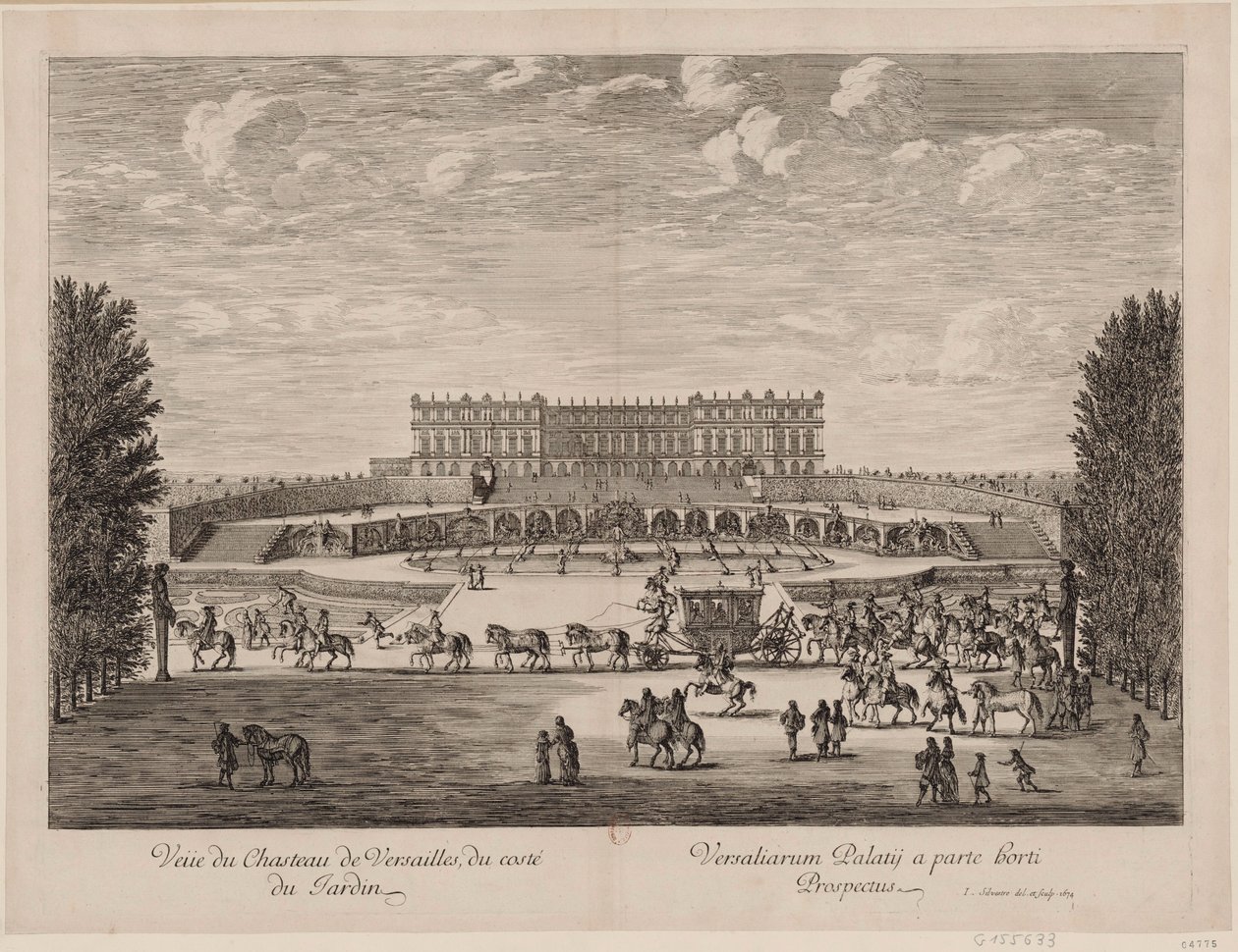 Vue du palais de Versailles depuis le jardin - Israël Silvestre