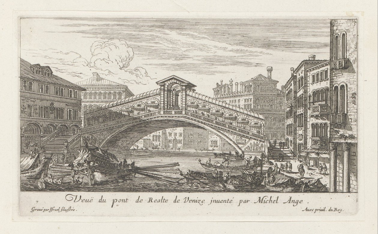 Vue du pont du Rialto et du Grand Canal, Venise - Israël Silvestre
