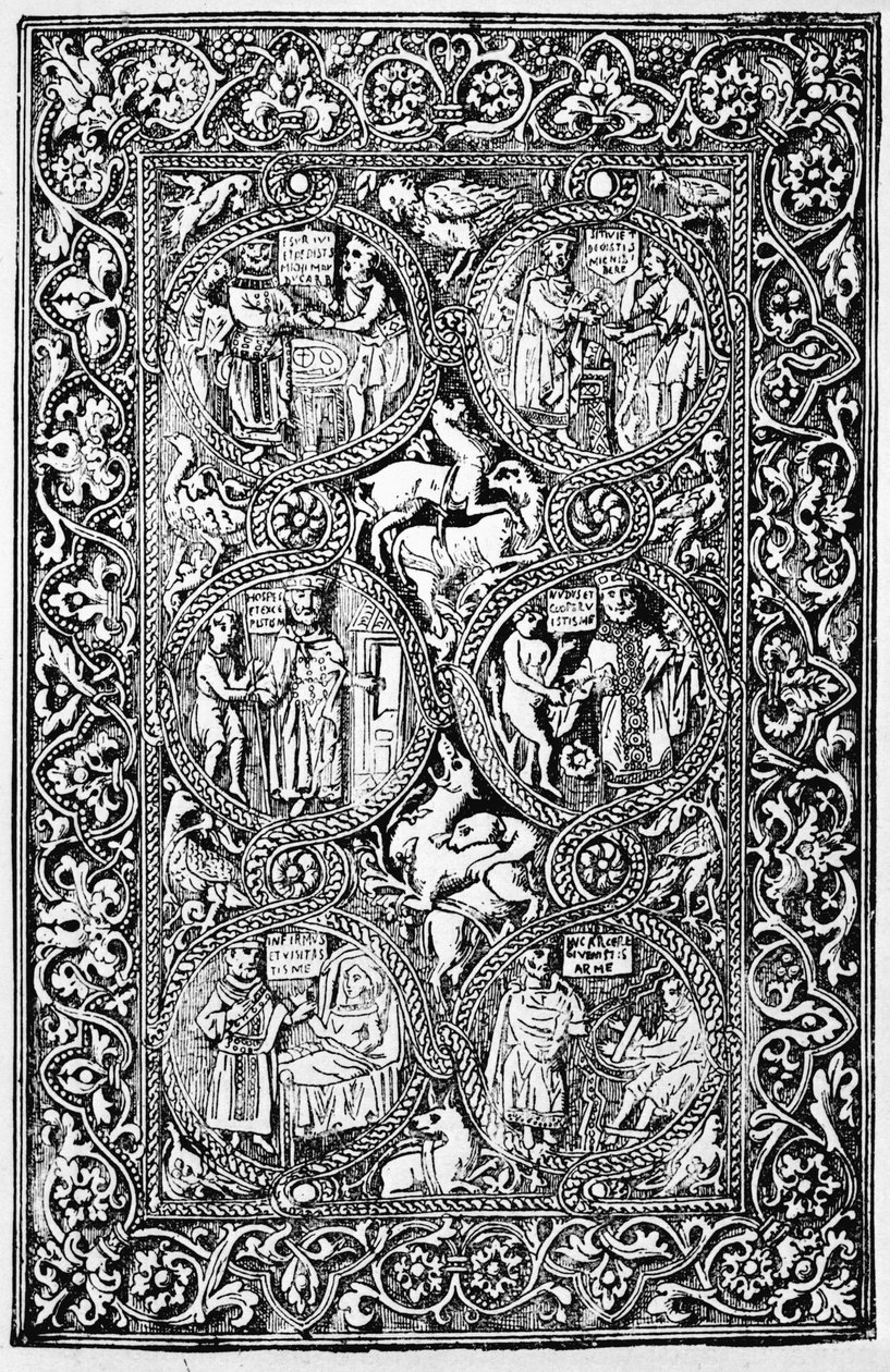 Une copie de la couverture arrière en ivoire du Psautier de la reine Mélisende, reproduite dans Les Croisades : l