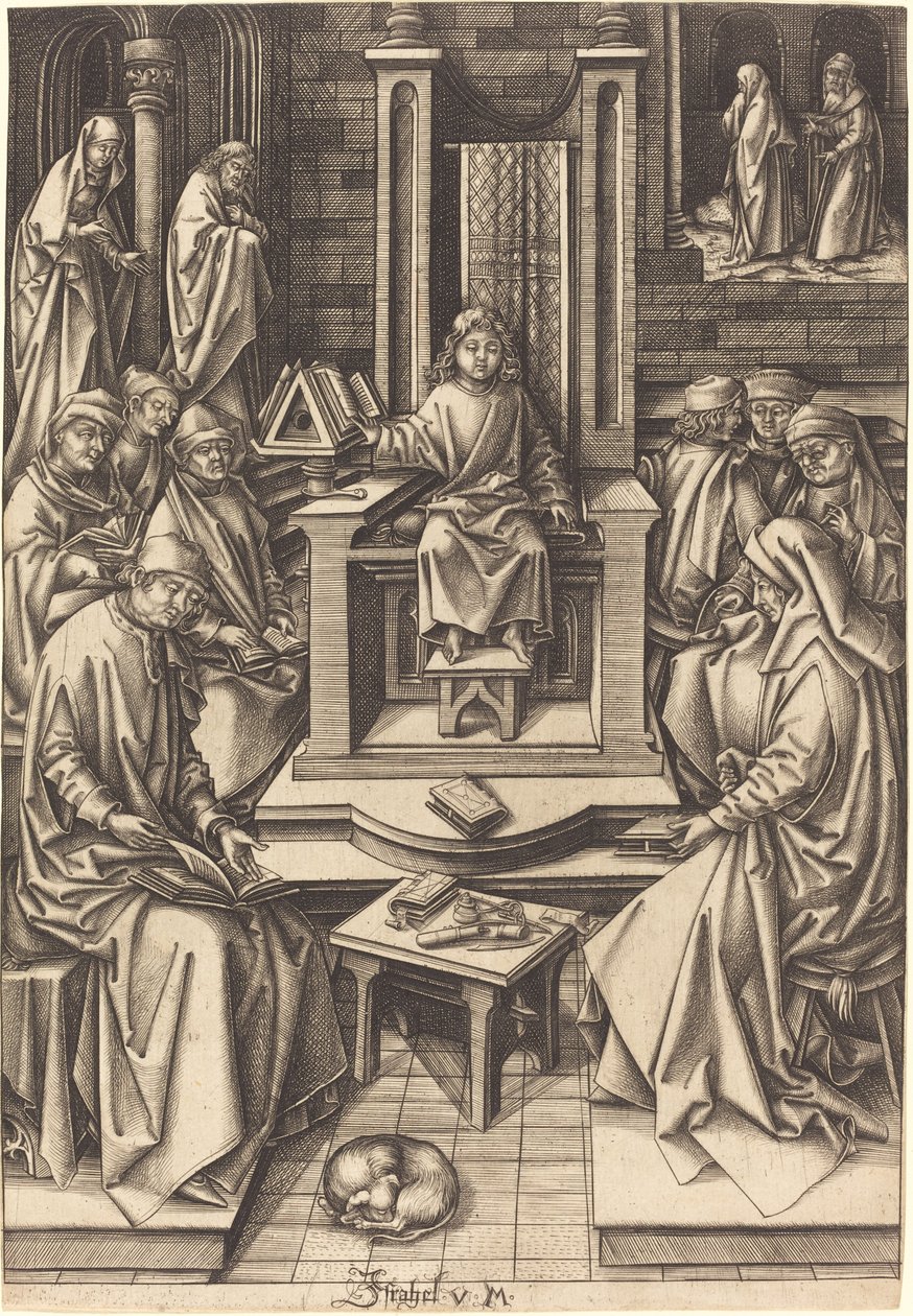 Le Christ parmi les docteurs, vers 1490-1500 - Israhel van Meckenem