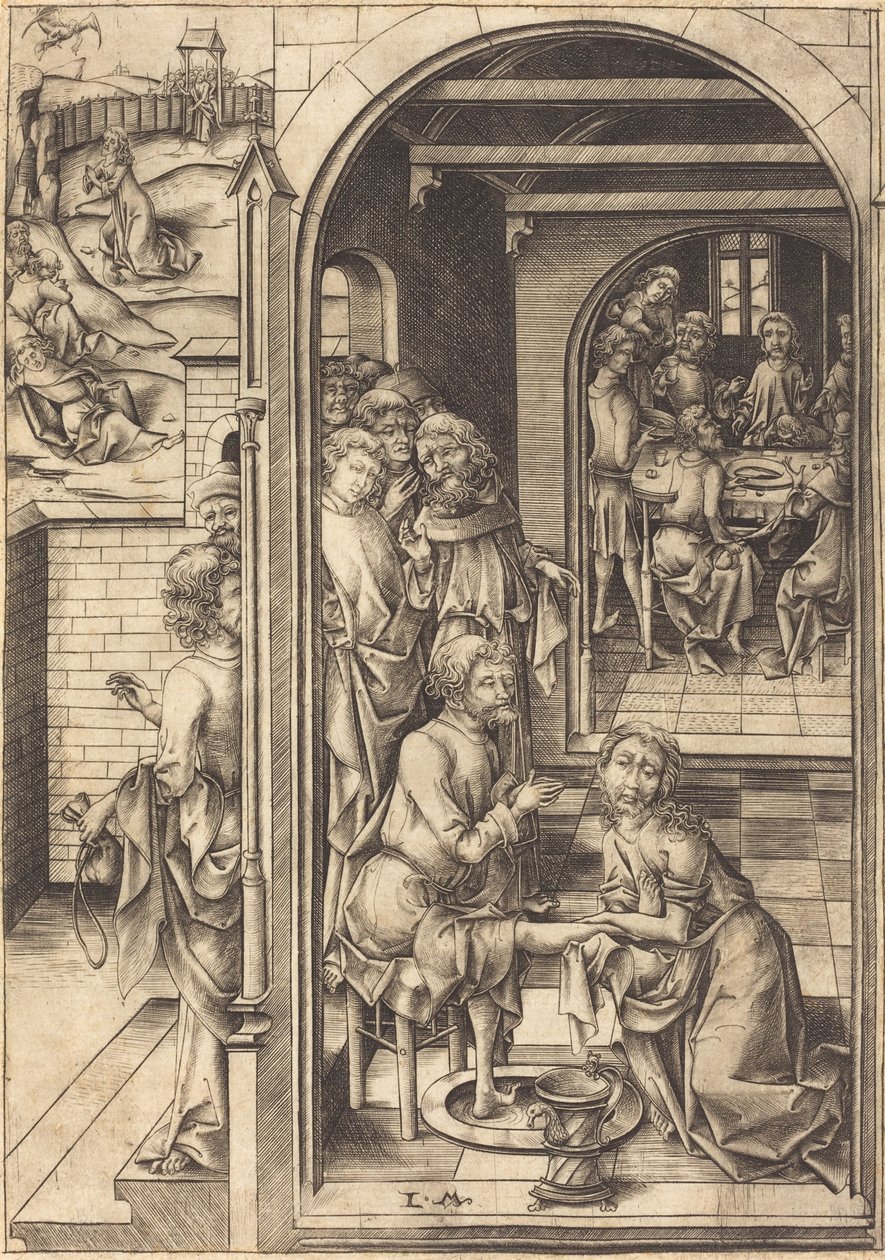 Christ lavant les pieds des apôtres - Israhel van Meckenem