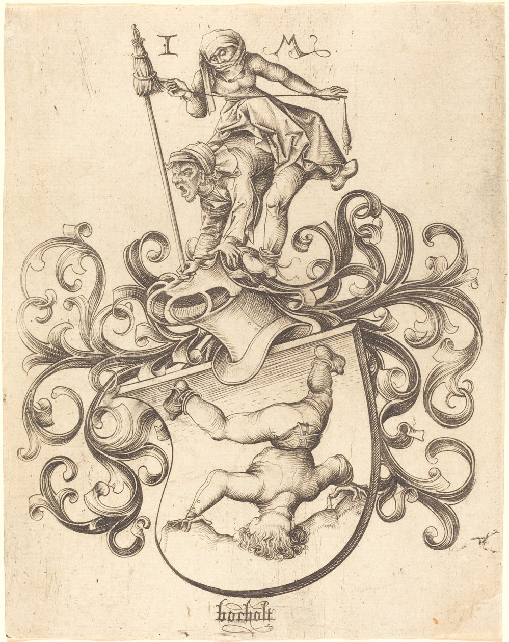 Blason avec garçon acrobate, vers 1480-1490 - Israhel van Meckenem