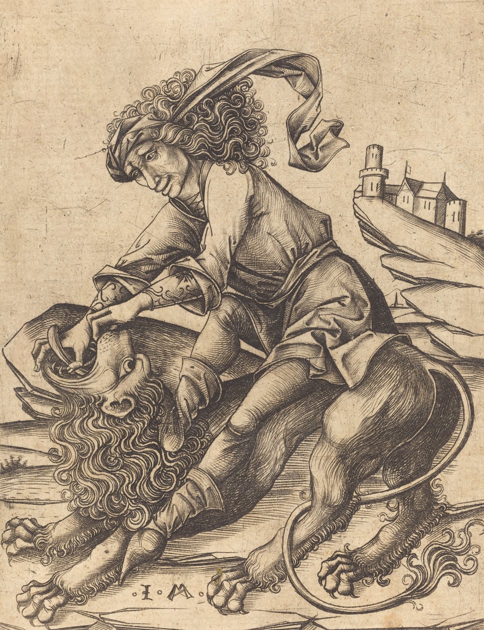 Samson et le Lion - Israhel van Meckenem