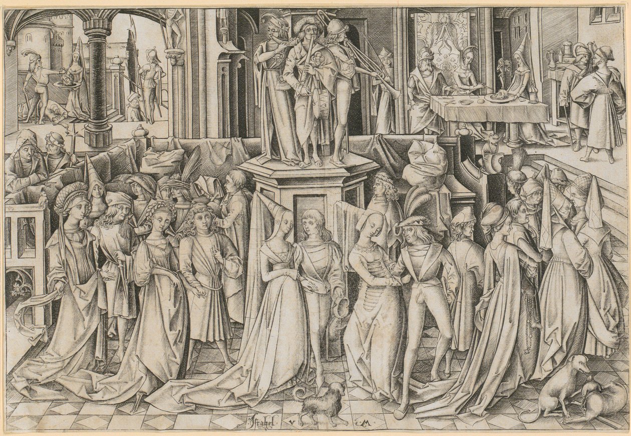 Tanz am Hof des Herodes - Israhel van Meckenem