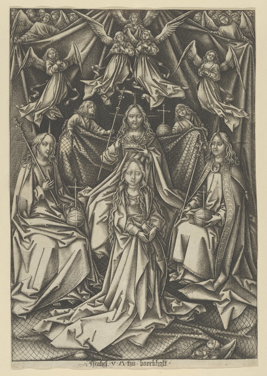 Le Couronnement de la Vierge, de La Vie de la Vierge - Israhel van Meckenem