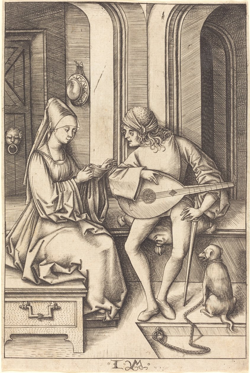 Le joueur de luth et le chanteur, c. 1495-1503 - Israhel van Meckenem
