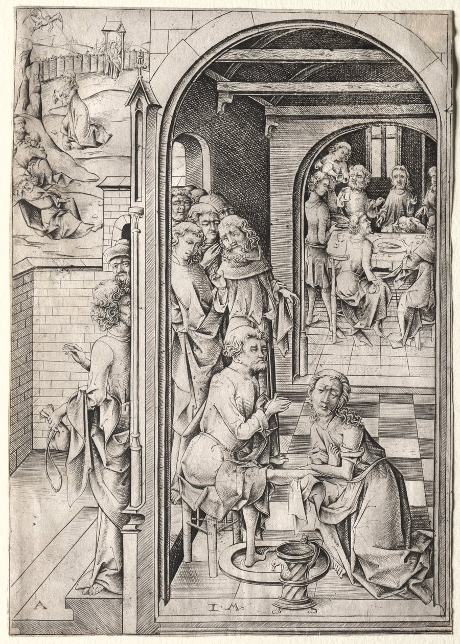 La Passion : Le Christ lavant les pieds de ses disciples - Israhel van Meckenem