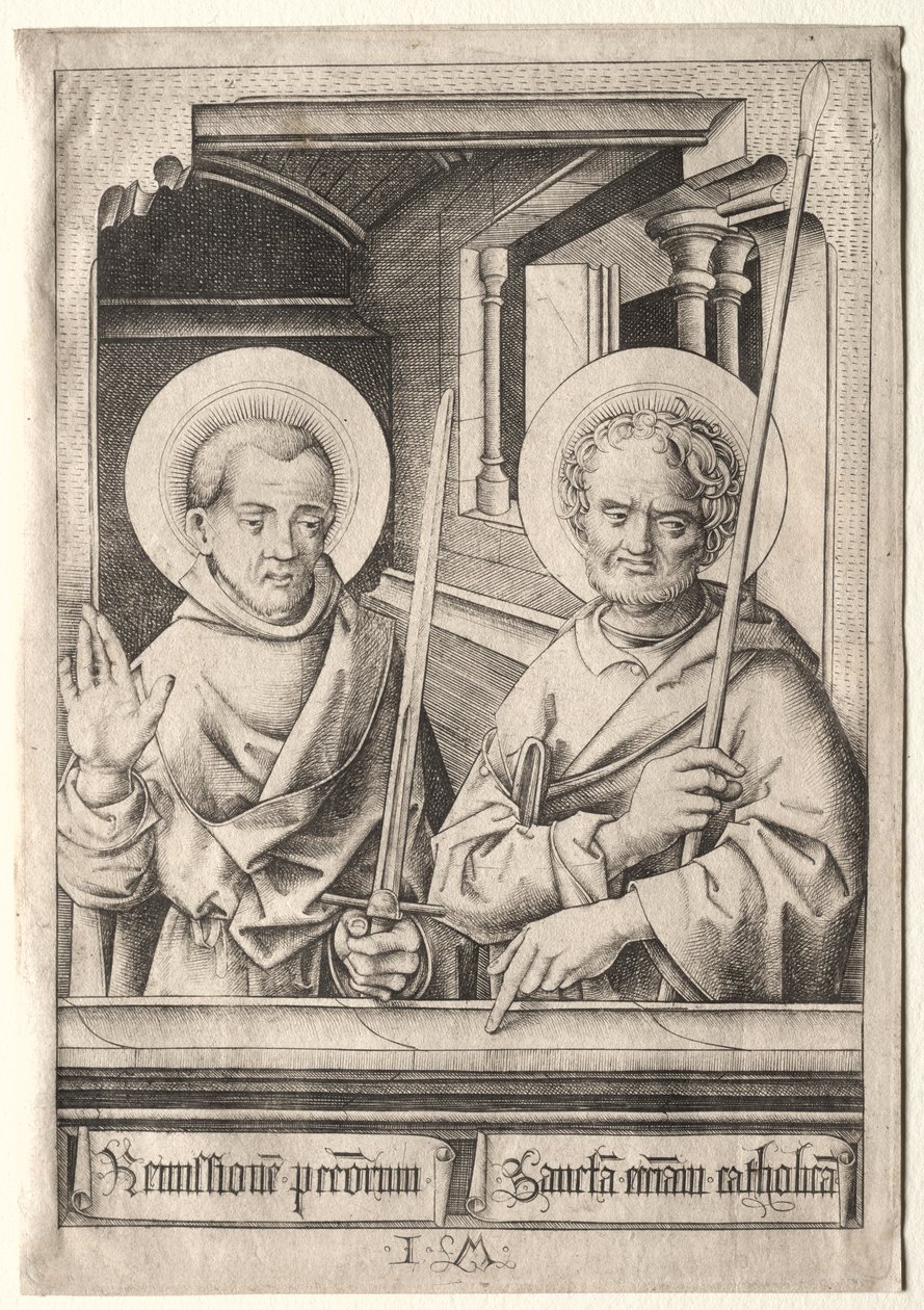 Les Douze Apôtres : Saint Simon (?) et Saint Matthieu - Israhel van Meckenem