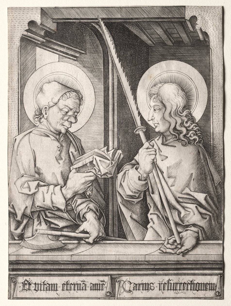 Les Douze Apôtres aux fenêtres gothiques : Saint Matthias et Saint Judas Thaddaeus - Israhel van Meckenem
