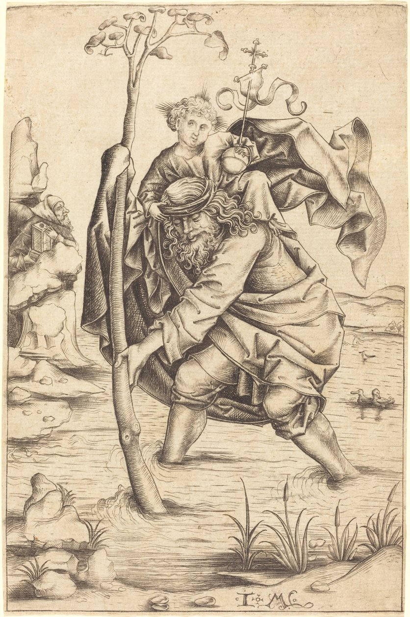 Saint Christophe - Israhel van Meckenem after Master of the Housebook