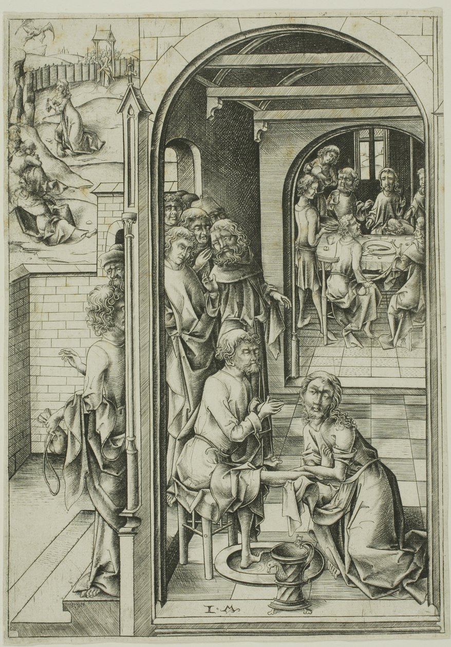 Le Christ lave les pieds des apôtres - Israhel van Meckenem the younger