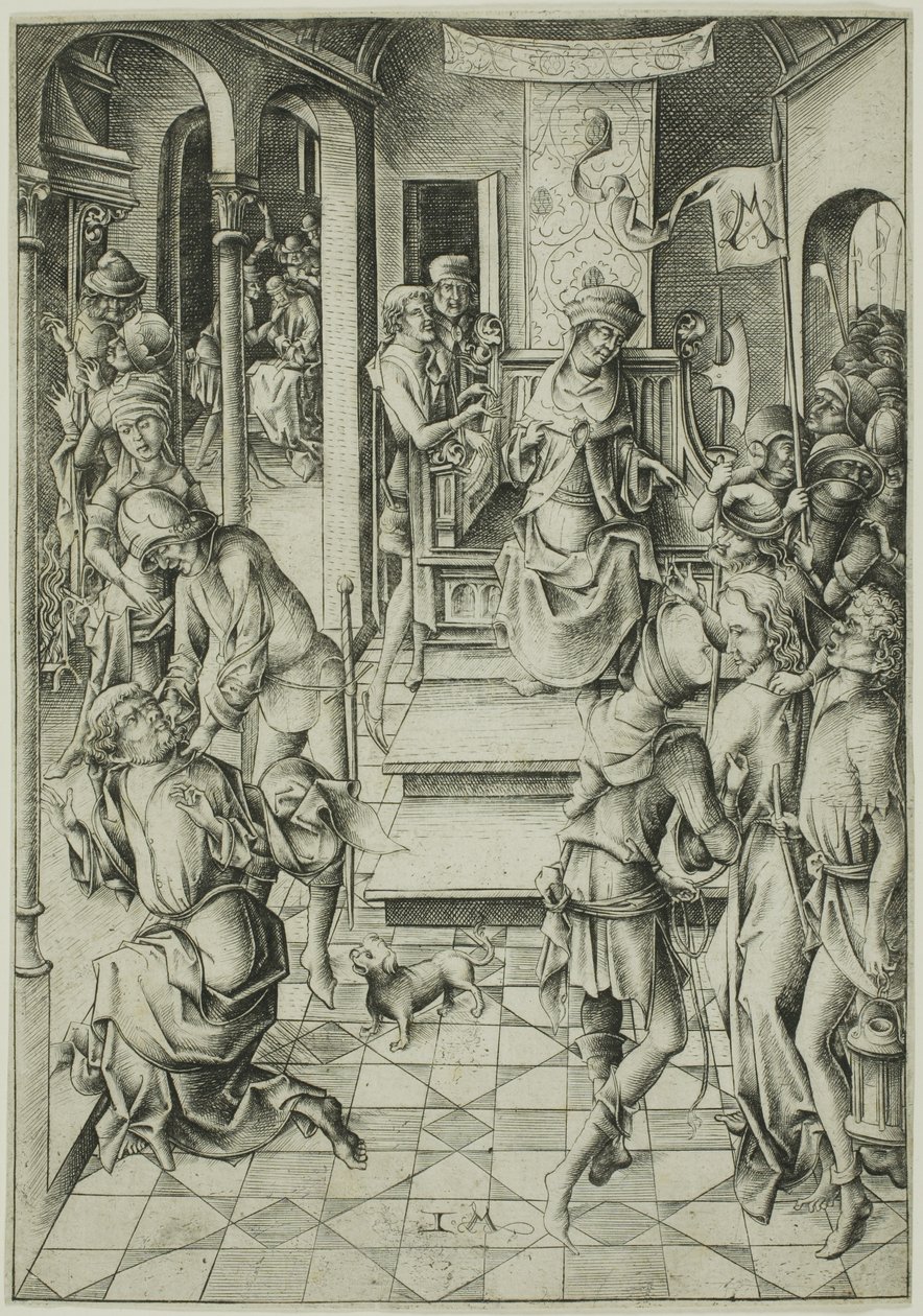 Le Christ devant Anne - Israhel van Meckenem the younger