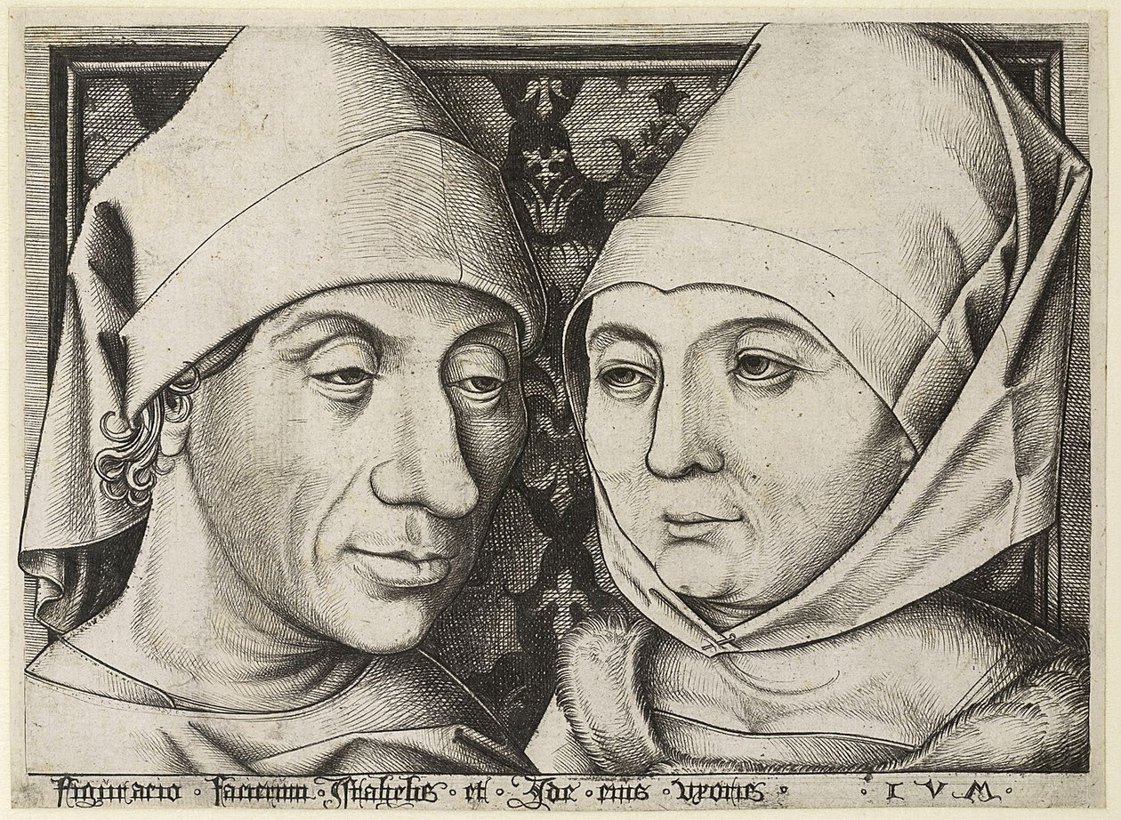 Autoportrait avec sa femme Ida, vers 1490 - Israhel van Meckenem the younger