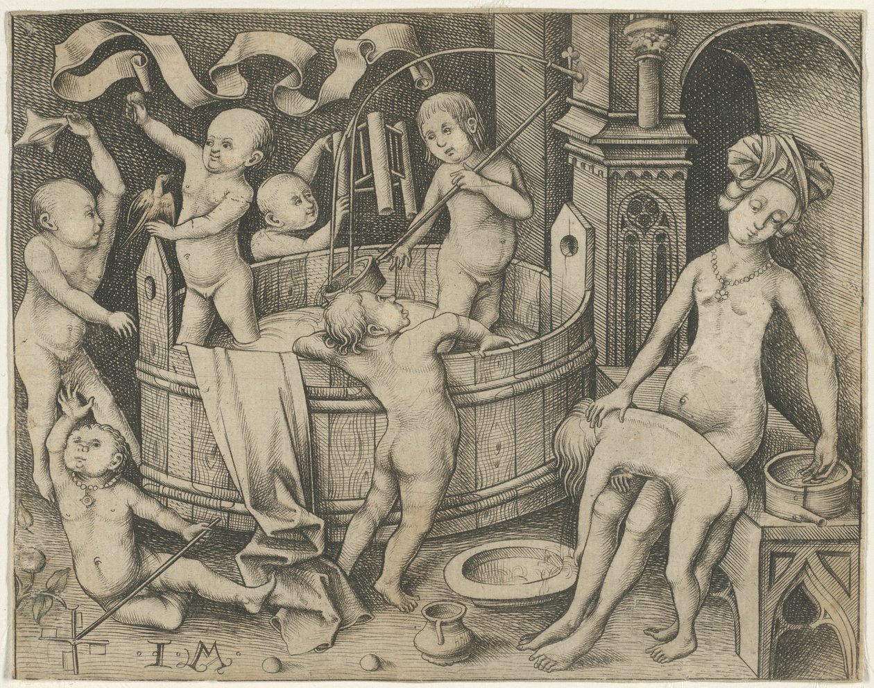Le bain des enfants - Israhel van Meckenem the younger
