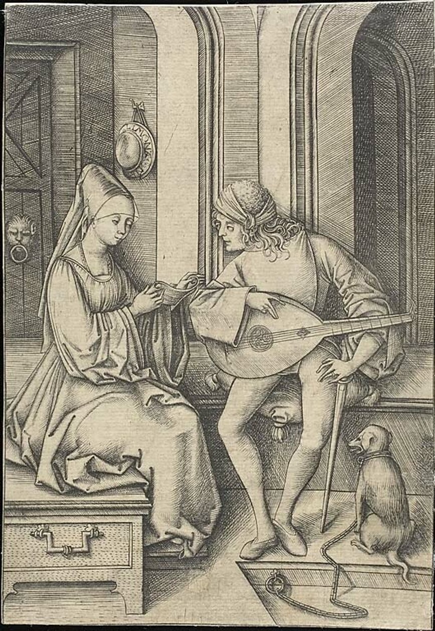 Le chanteur et le luthiste - Israhel van Meckenem the younger