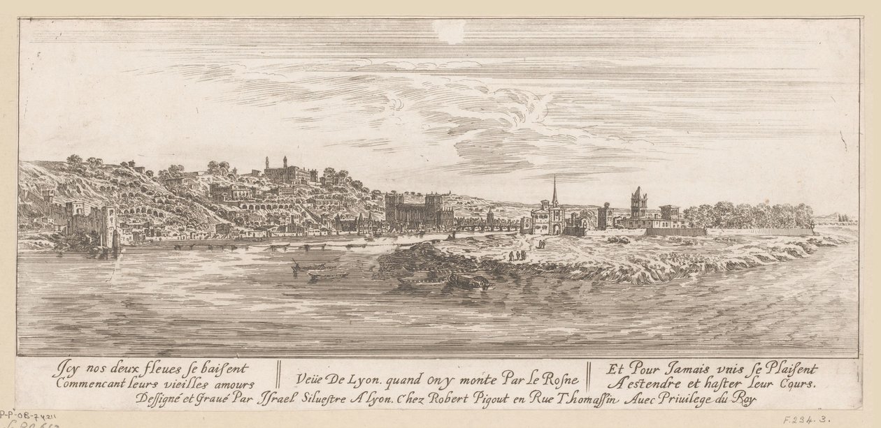 Vue de Lyon depuis le Rhin - Israël Silvestre