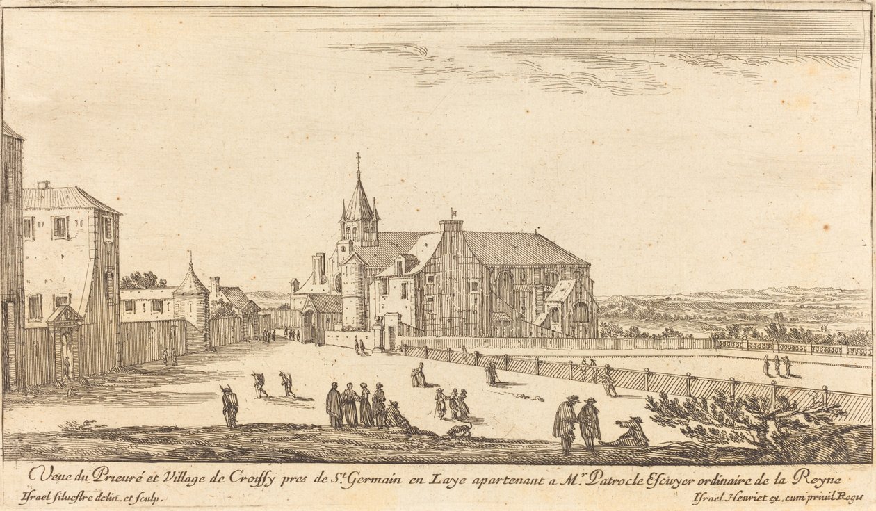 Vue du prieuré et du village de Croissy - Israël Silvestre