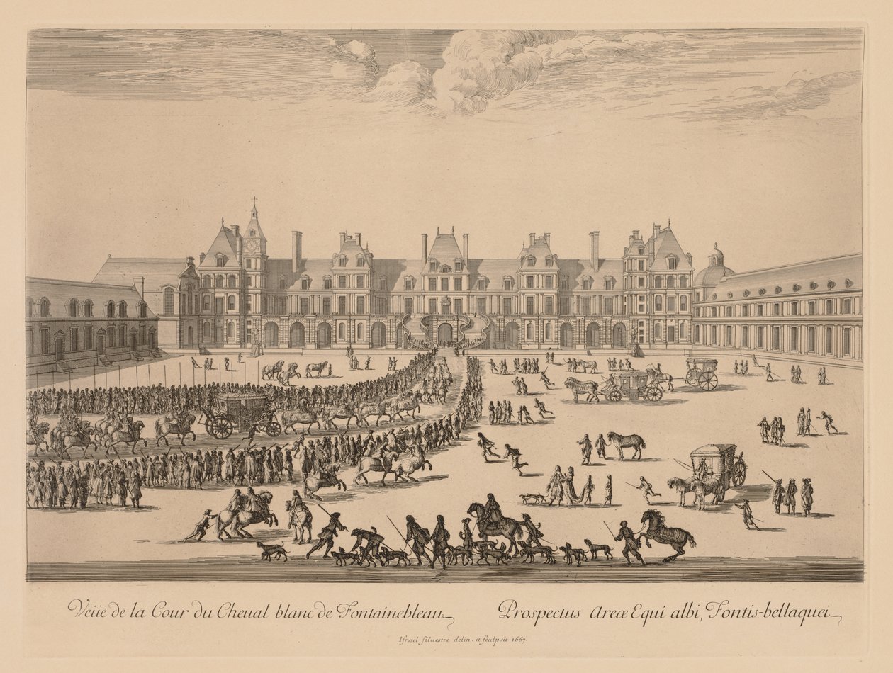 Vue de la Cour du Cheval-Blanc de Fontainebleau - Israël Silvestre