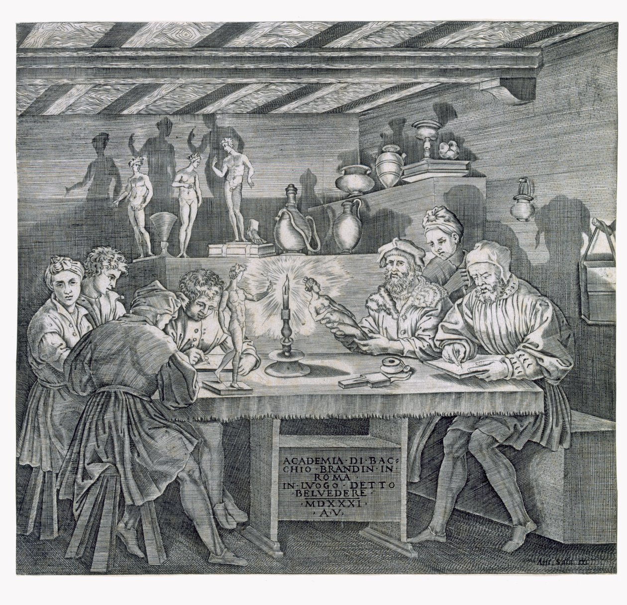 Académie de Baccio Bandinelli au Belvédère à Rome en 1531 - Italian School