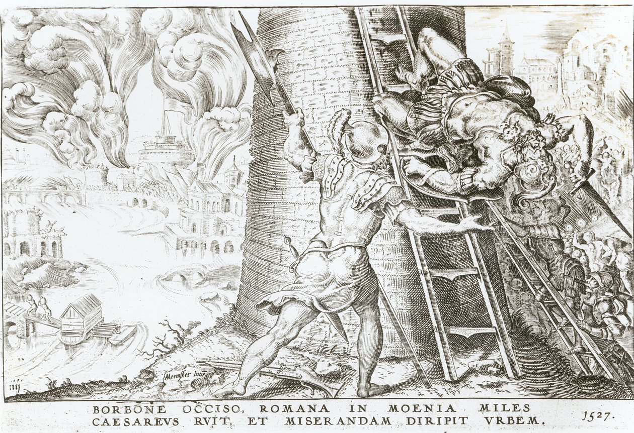 À la mort de Charles Bourbon (1490-1527), les troupes de Charles V (1500-58) prennent d