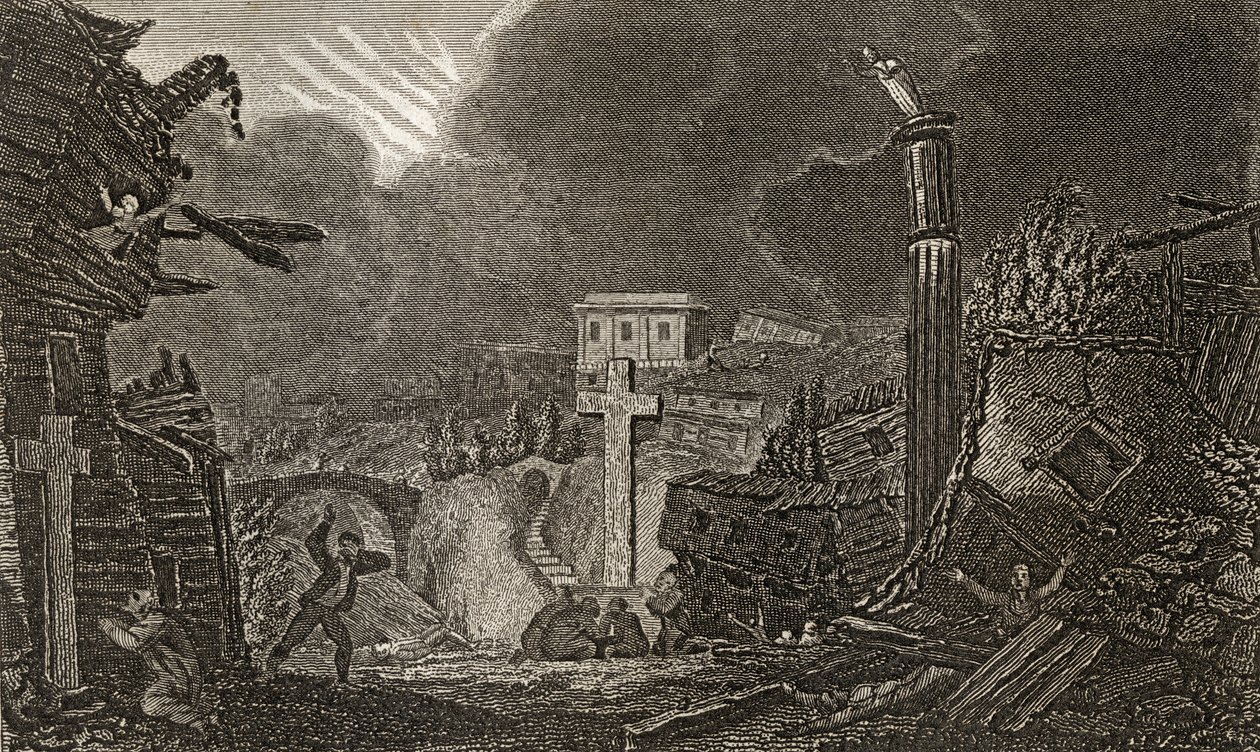 Début du tremblement de terre à Messine en 1783 - Italian School