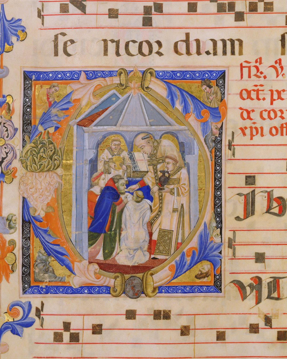 Ms 570 f.81v Initiale historiée C représentant l