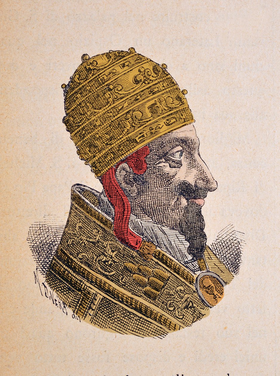 Portrait du Pape Alexandre VIII (1689-1691) (gravure avec coloration ultérieure) - Italian School
