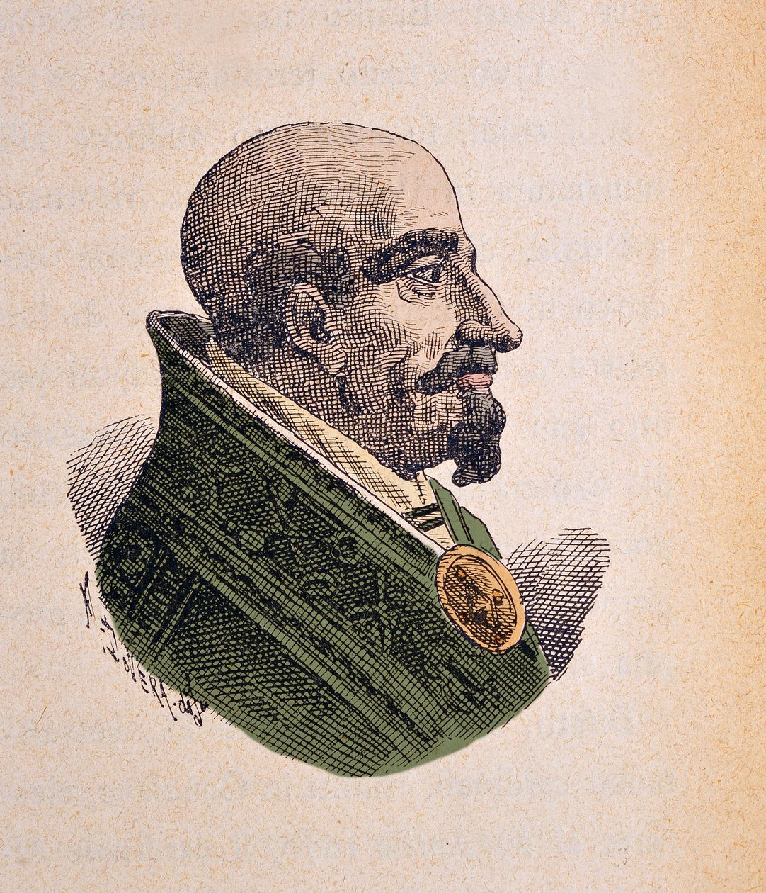 Portrait du Pape Clément IX (Clemente ou Clemens) (1667-1669), 1898 (gravure avec coloration ultérieure) - Italian School