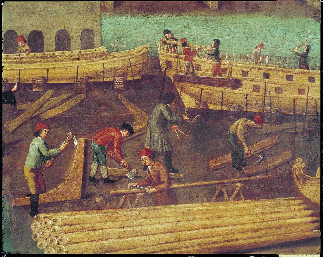 Enseigne pour la famille Marangoni de constructeurs de navires, vénitien, 1517 - Italian School