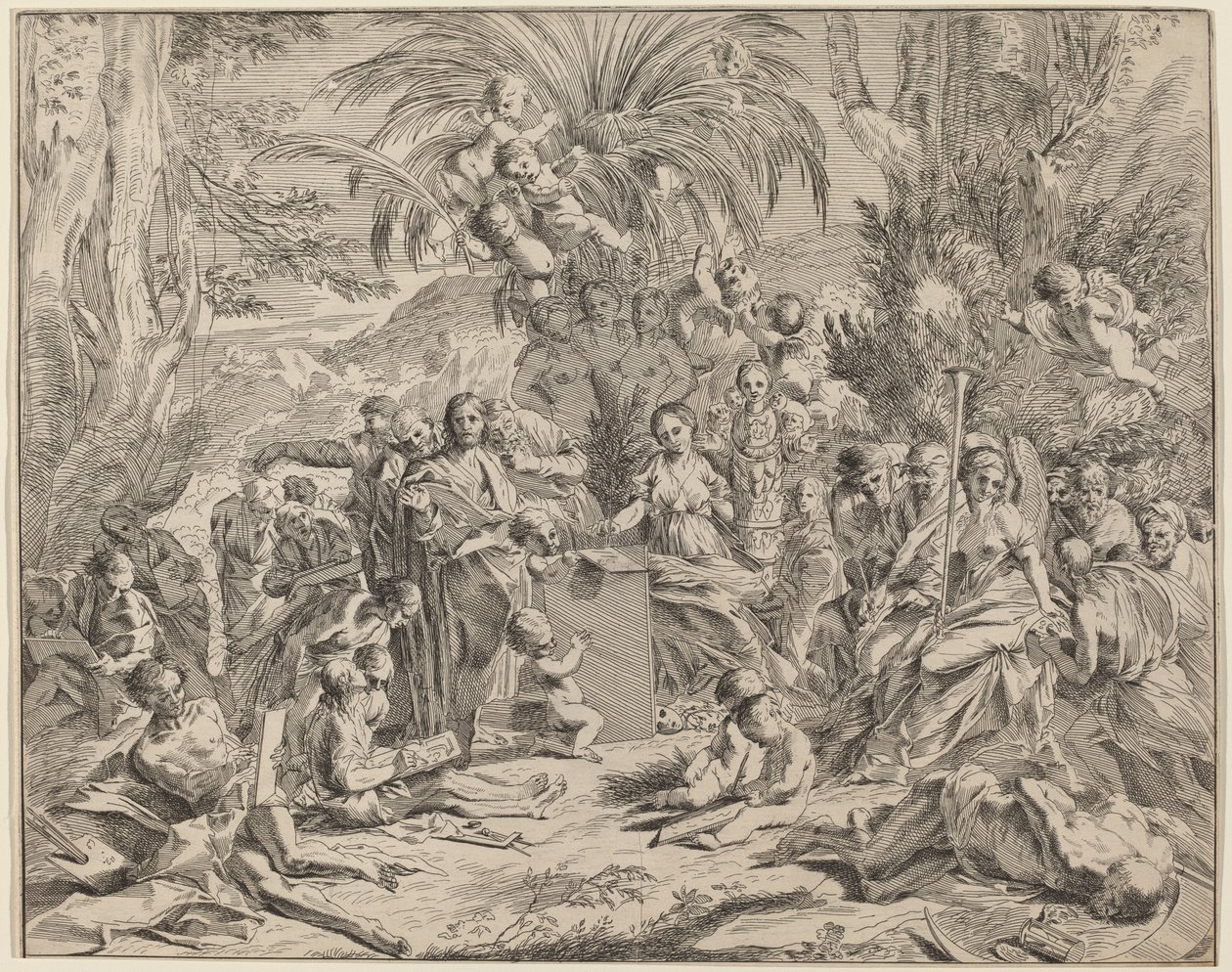 Allégorie de la peinture - Italian 17th Century, after Pietro Testa