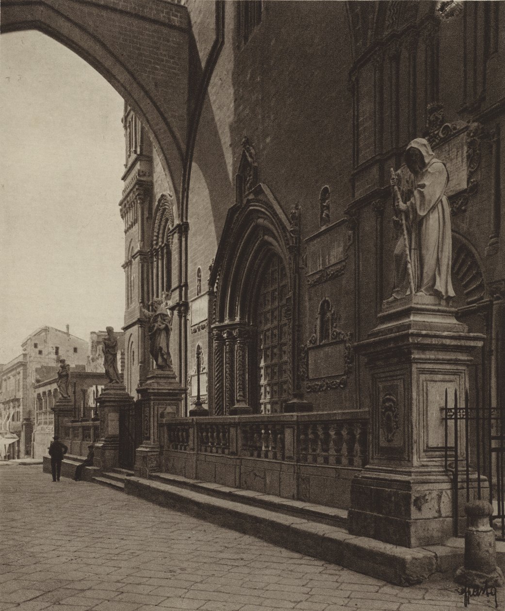 Sicile / Sicile : Palerme, La cathédrale, détail (photo n/b) - Italian Photographer