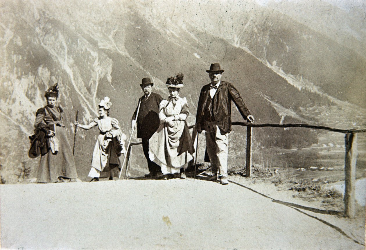 Touristes dans les montagnes, Italie, vers 1895 - Italian Photographer