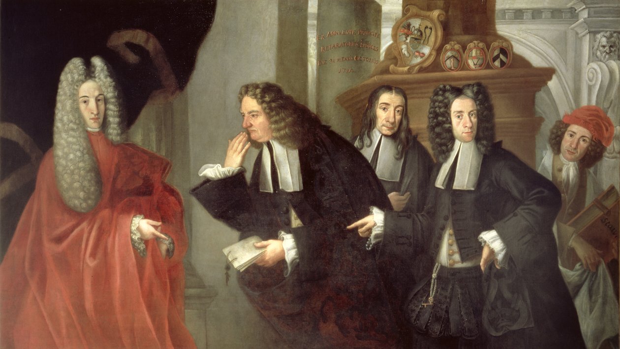 Un juge et trois avocats, école vénitienne - Italian School