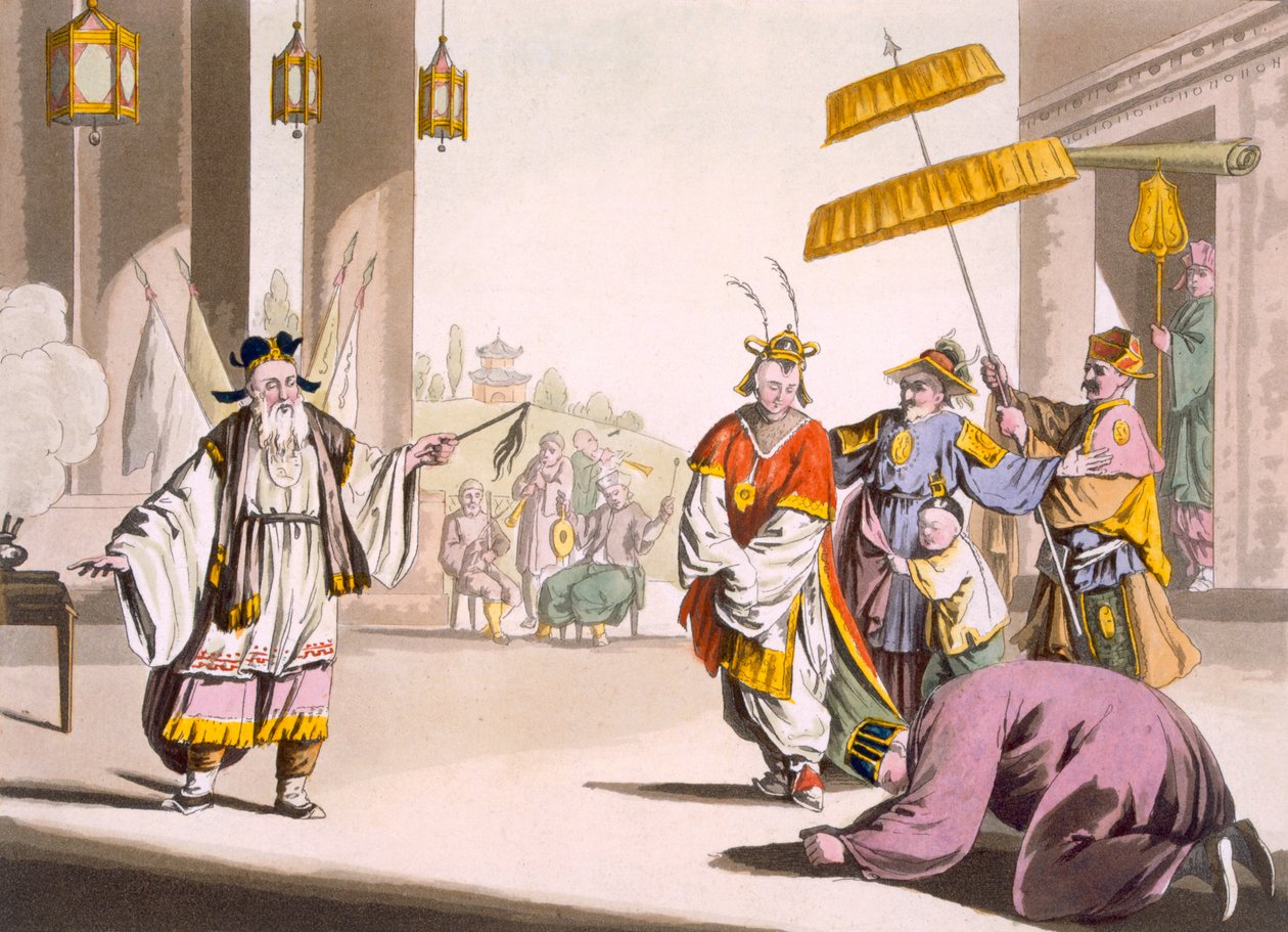 Représentation théâtrale en plein air, vers 1820-30 - Italian School