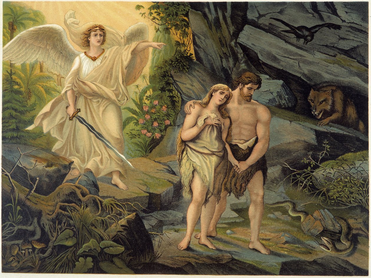 Adam et Ève chassés du Paradis terrestre (Éden) par l