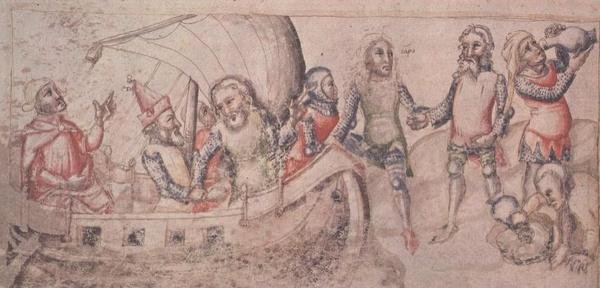 Add 15477 fol.2v Jason part pour son voyage, de 