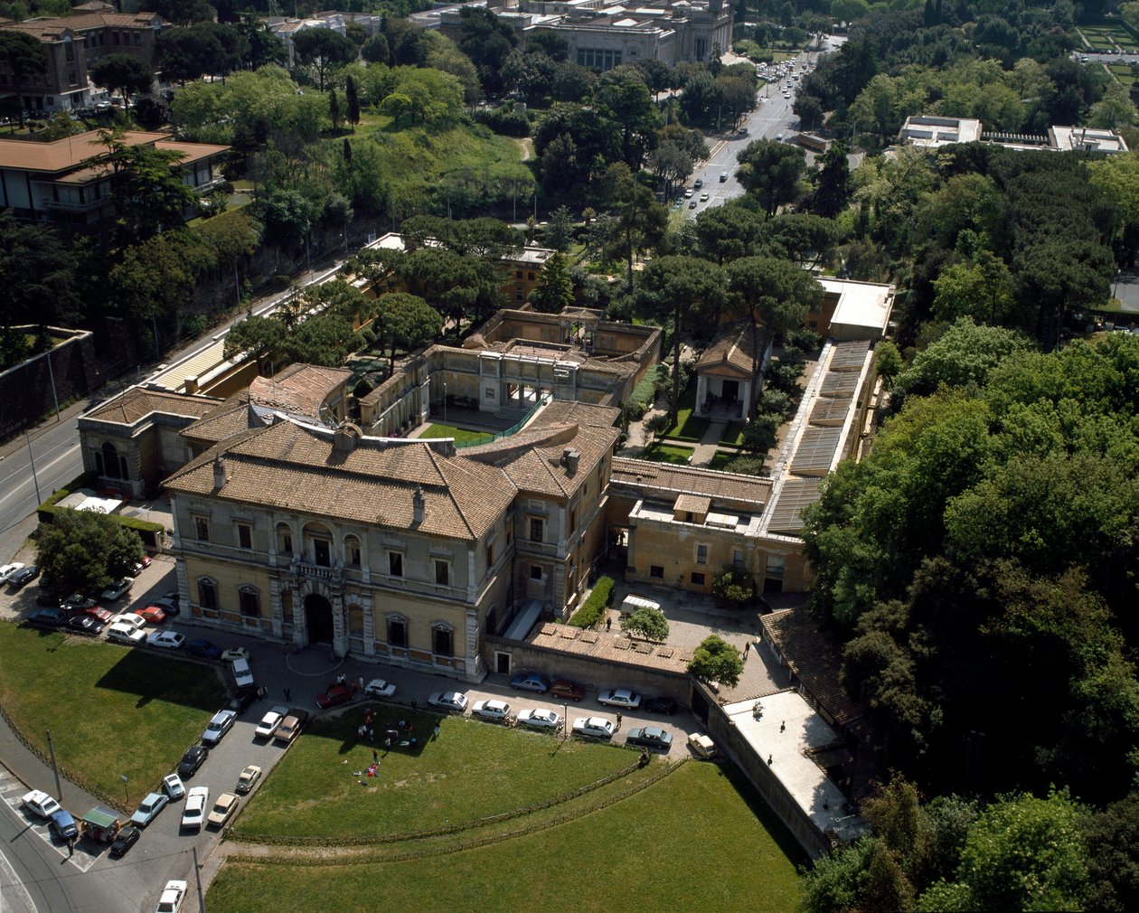 Vue aérienne de la Villa Giulia à Rome, Italie - Italian School