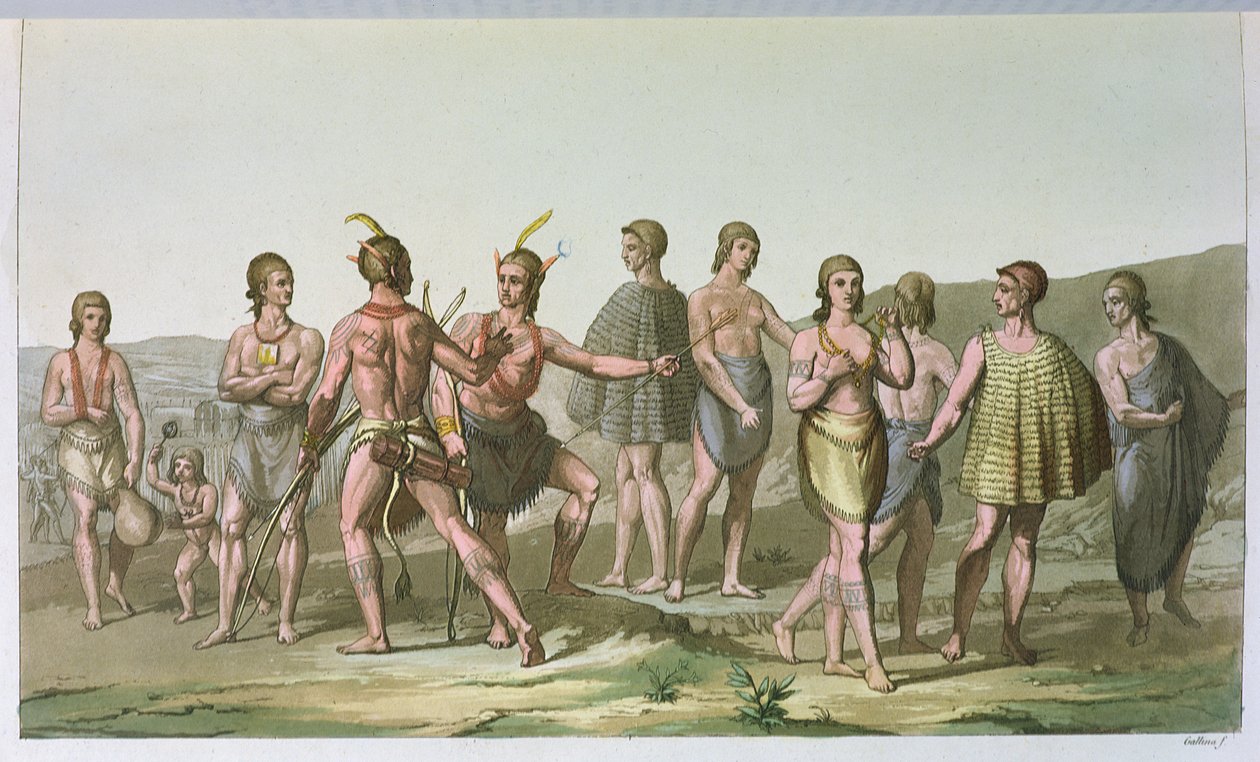 Indiens américains de Caroline du Sud, vers 1820 - Italian School