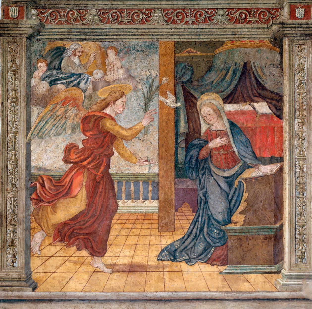 Fresque anonyme de la fin du 15ème siècle Camerino, Monastère de Santa Chiara - Italian School