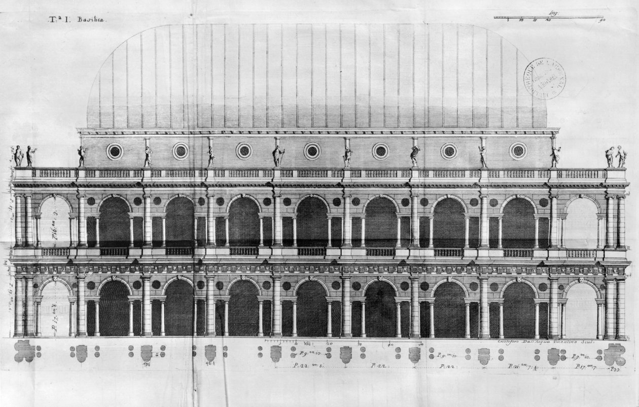 Basilique Palladienne à Vicence, conçue par Andrea Palladio (1508-80) - Italian School