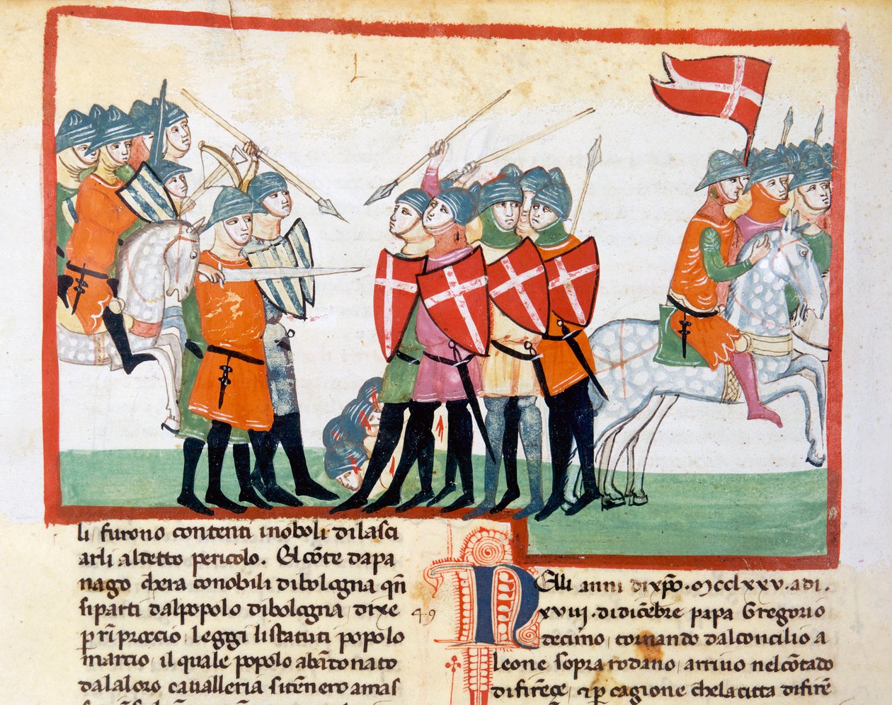 Les Bolonais vaincus à Ponte San Broccoli par le Comte de Montefeltro - Italian School