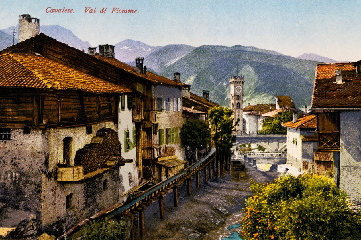 Cavalese, Val di Fiemme, carte postale, Trentin-Haut-Adige, Italie, XXe siècle - Italian School