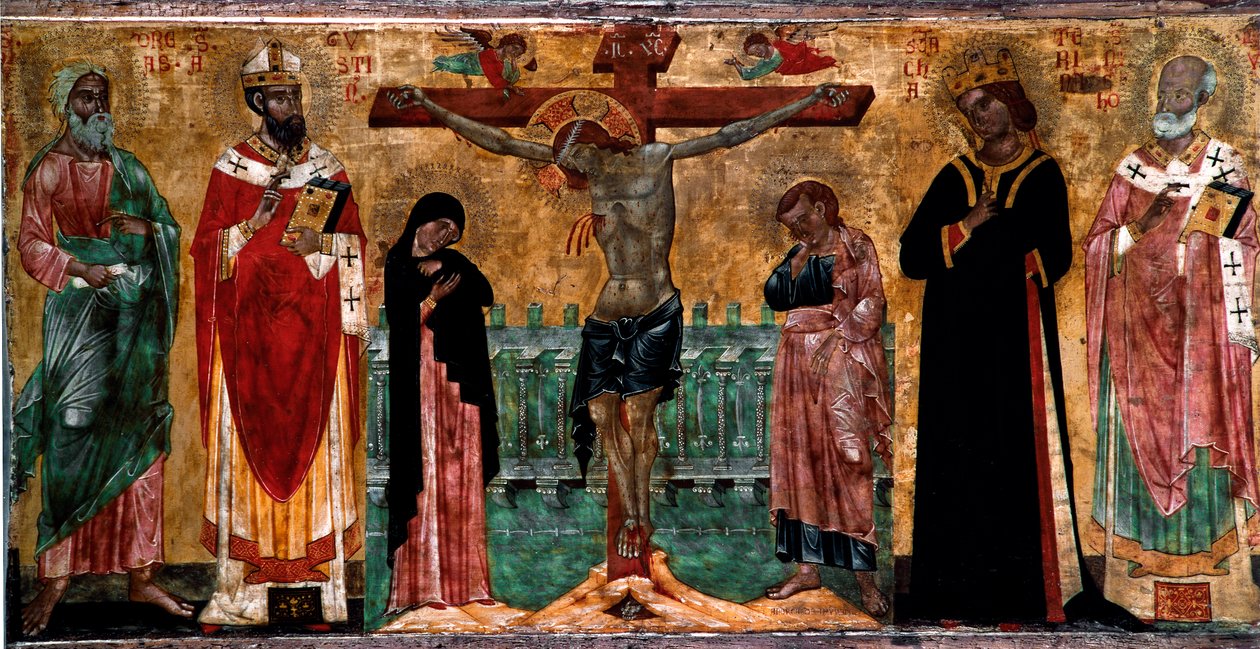 Crucifixion et saints - Italian School