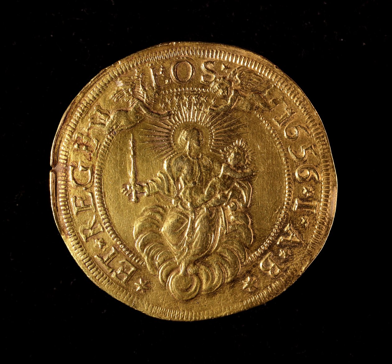 Monnaie de la République de Gênes : pièce de 12,5 doppie en or. Diam. 61 mm. 1656. Revers. Gênes Musei di Strada Nuova (inv. 6453) - Italian School