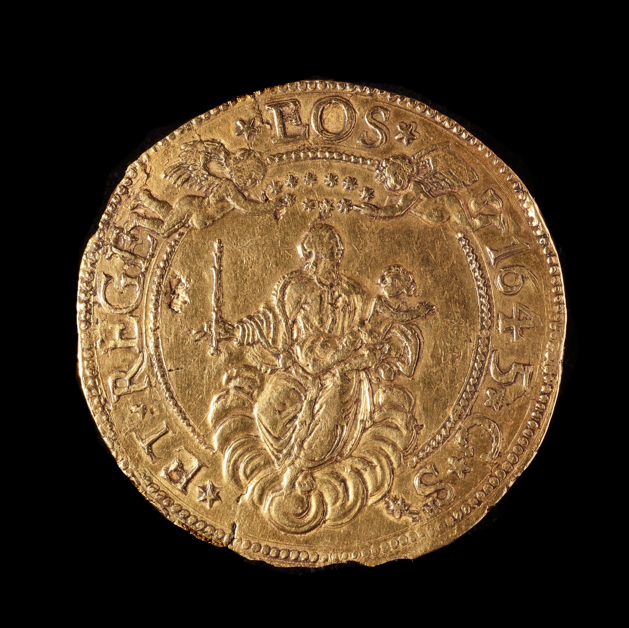 Monnaie de la République de Gênes : 20 doppie en or. Diamètre 58 mm. 1645. verso. Gênes Musei di Strada Nuova - Italian School