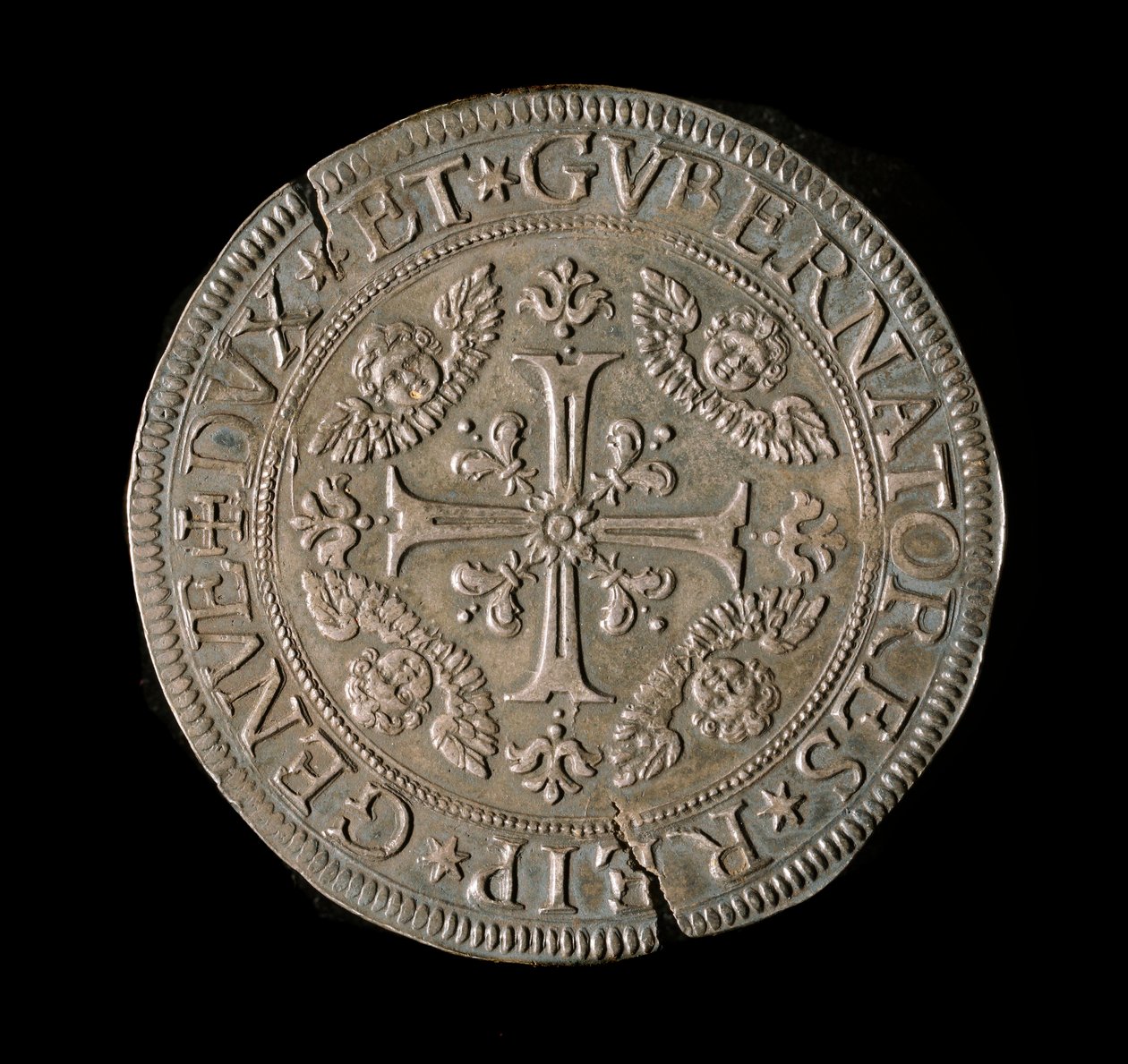 Monnaie de la République de Gênes : ECU large en argent. Diam. 61 mm. 1693. recto. Gênes Musei di Strada Nuova (inv, M7135) - Italian School