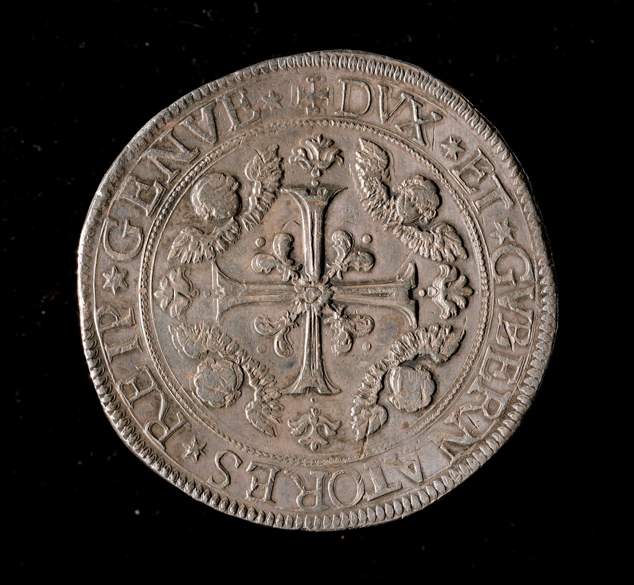 Monnaie de la République de Gênes : pièce de cinq écus en argent. 1693. Avers - Italian School